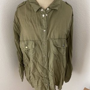 Sanctuary olive green button up blouse